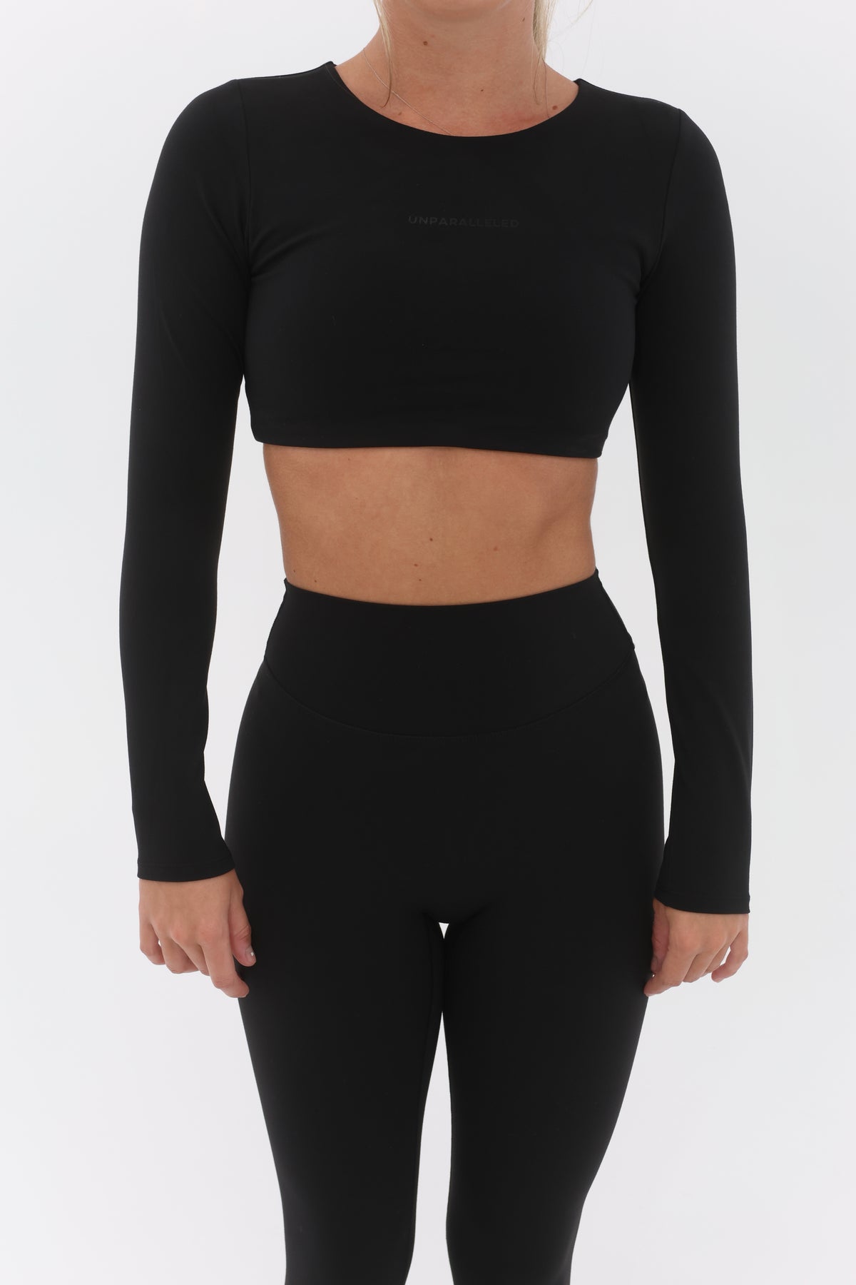 Cloud Comfort Open Back Crop Top Long Sleeve