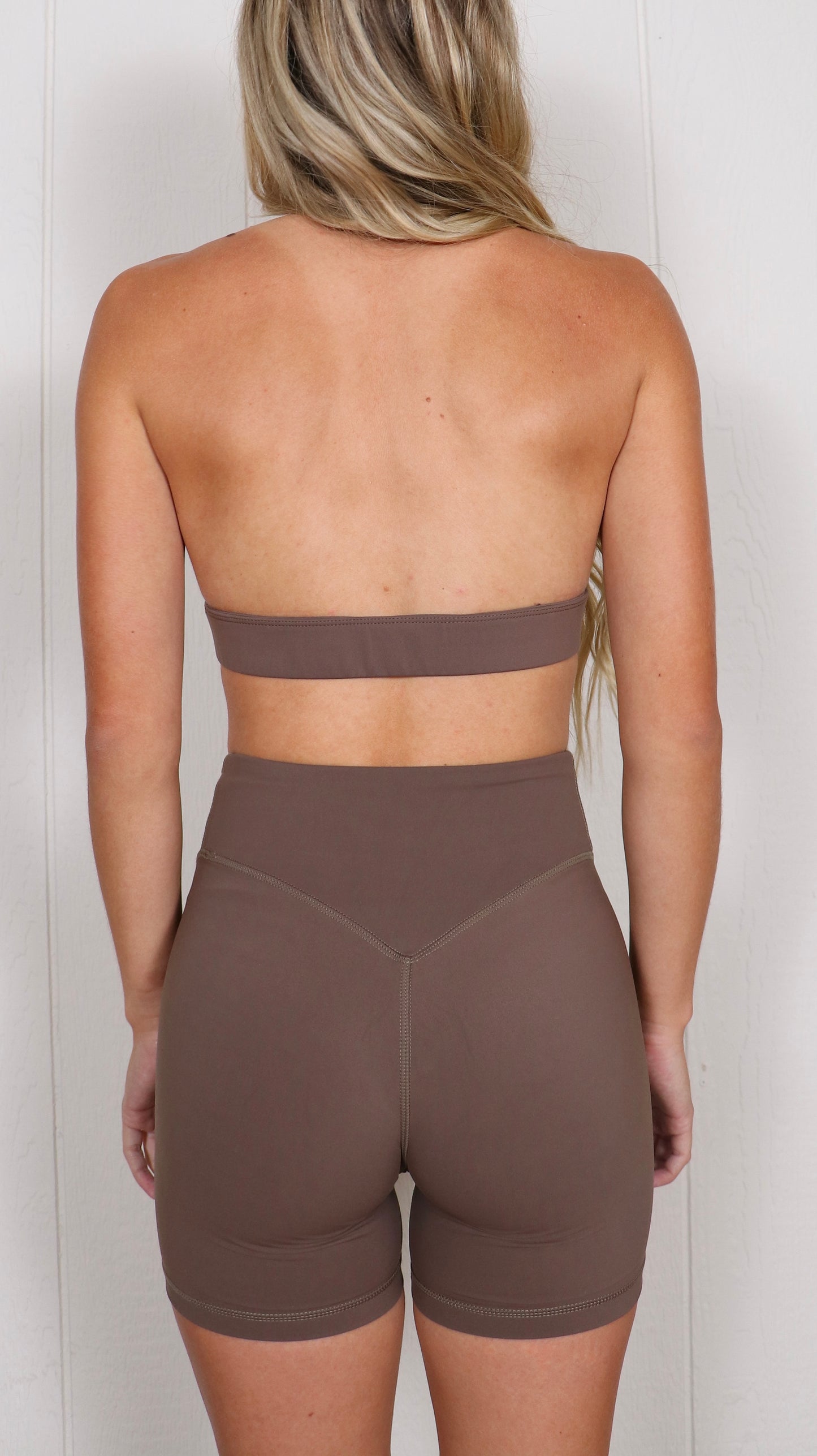 Halter Sports Bra - Truffle