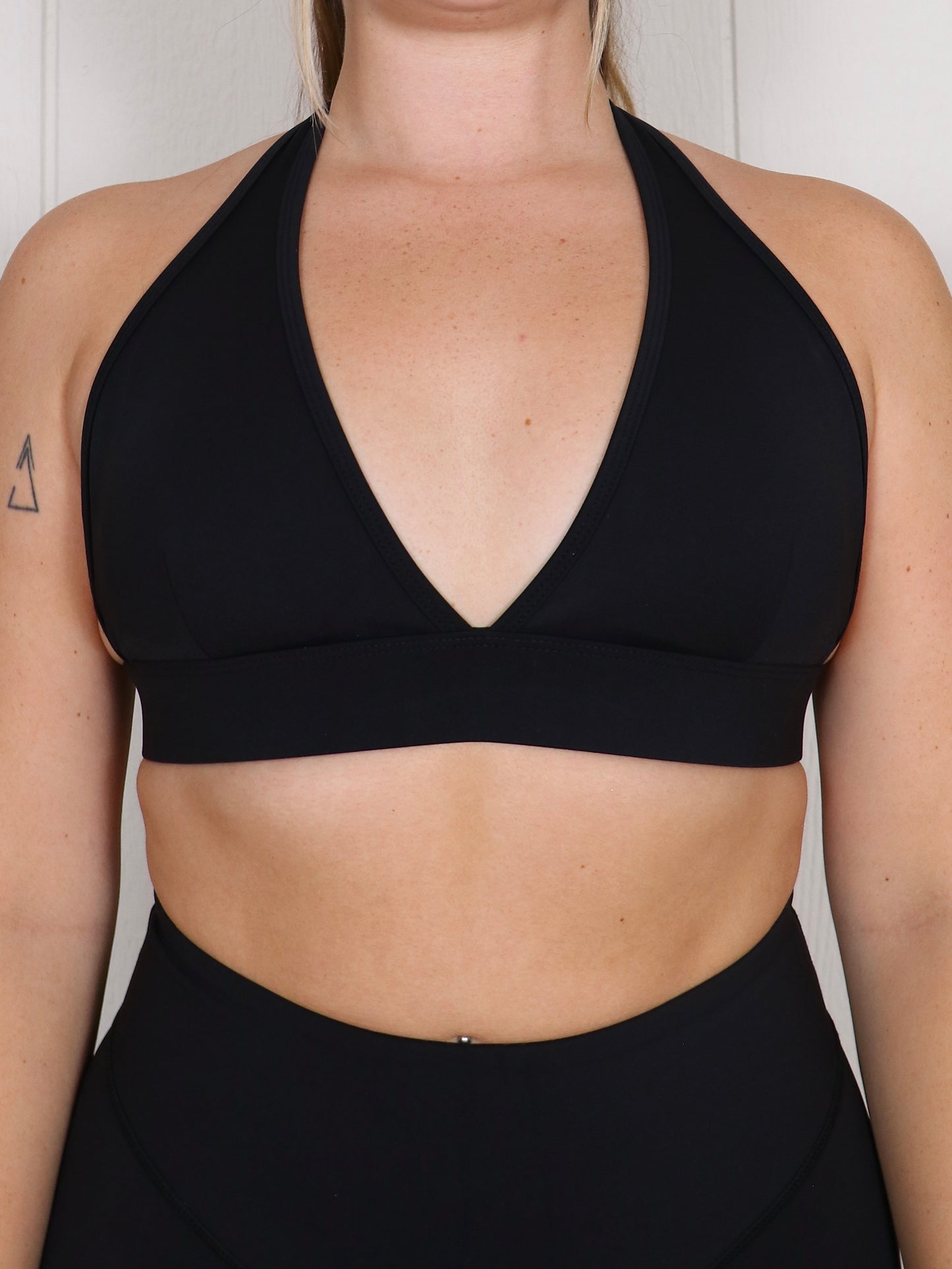 Halter Sports Bra - Midnight / Black