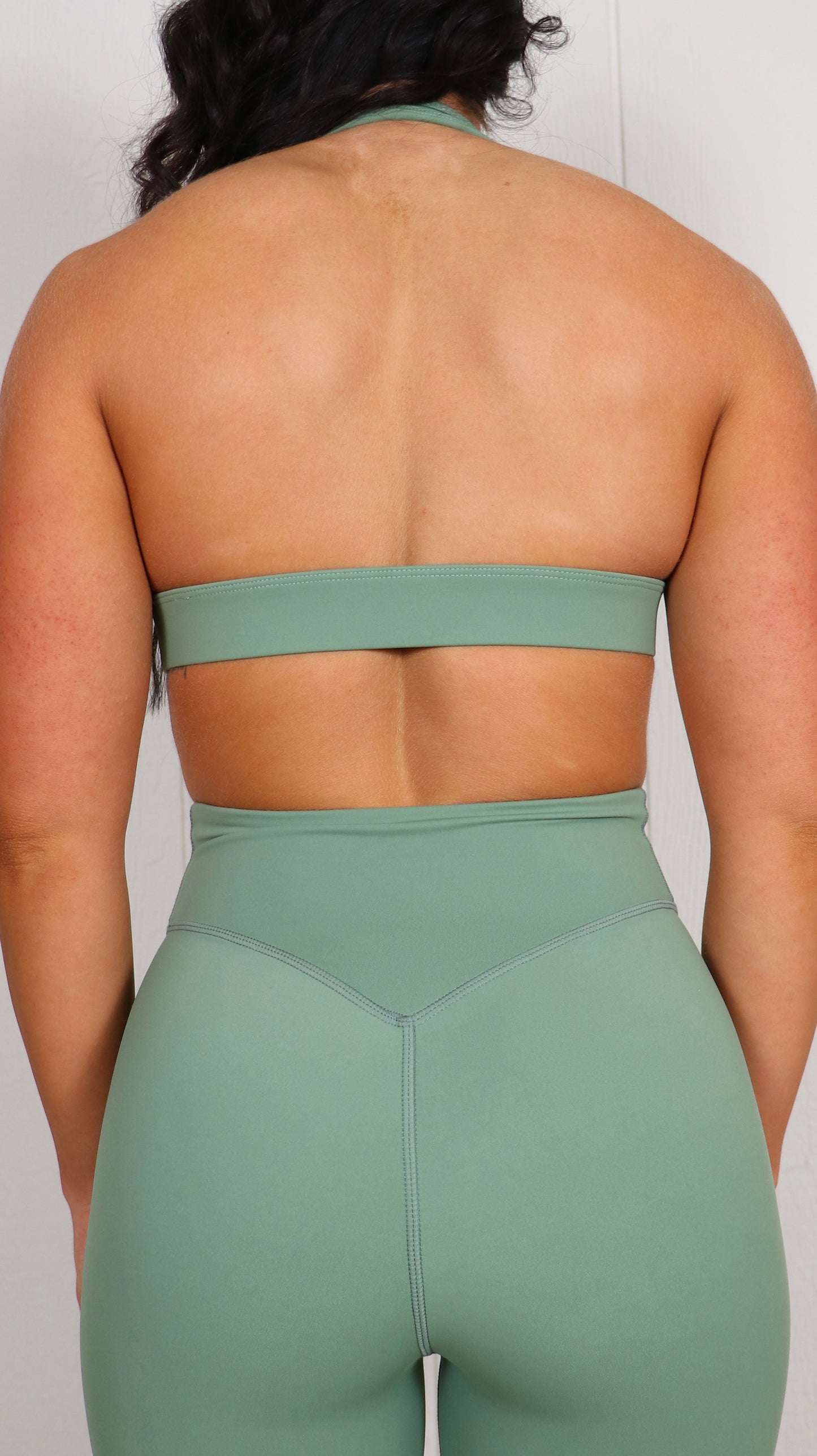 Halter Sports Bra - Forest