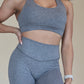 Essential Heathered Sports Bra - Dusty Wing