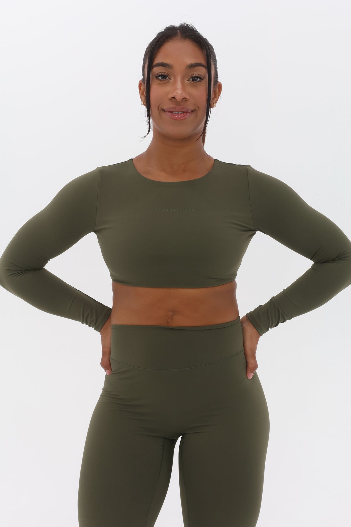 Cloud Comfort Open Back Crop Top Long Sleeve