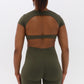 Cloud Comfort Open Back Crop Top Short Sleeve