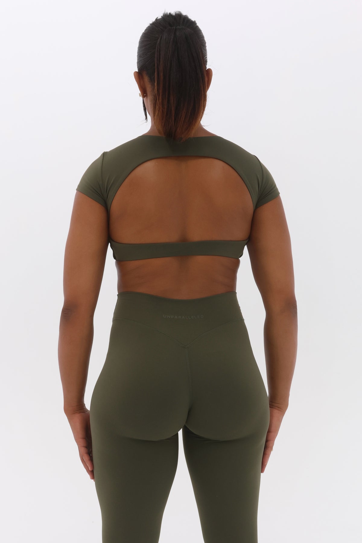 Cloud Comfort Open Back Crop Top Short Sleeve