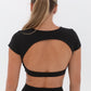 Cloud Comfort Open Back Crop Top Short Sleeve