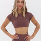 Cloud Comfort Open Back Crop Top Short Sleeve