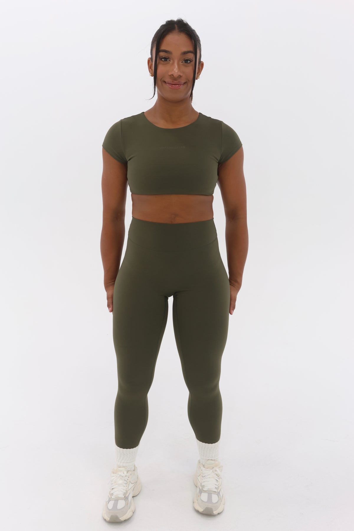 Cloud Comfort Open Back Crop Top Short Sleeve