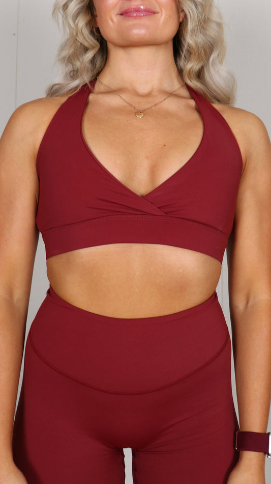 Wrap Front Sports Bra - Spice